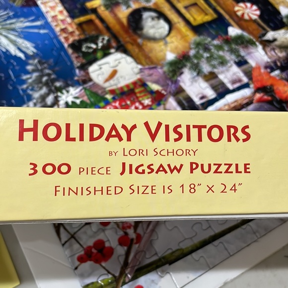300 Piece Puzzle - Holiday Visitors. Birds and Snowman. LARGE PUZZLE PIECES. - Picture 4 of 5